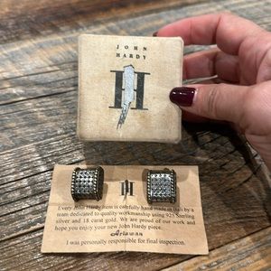 John Hardy original dot clip sterling silver earrings